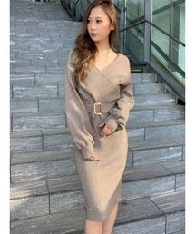 RESEXXY | カシュクールニットワンピース(ワンピース)