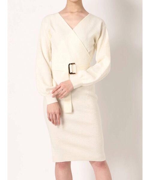 RESEXXY（リゼクシー）の「カシュクールニットワンピース（ワンピース・レディース・ブラック/ブラウン/ピンク/オフホワイト・FREE）」の19枚目の写真