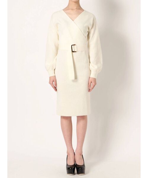 RESEXXY（リゼクシー）の「カシュクールニットワンピース（ワンピース・レディース・ブラック/ブラウン/ピンク/オフホワイト・FREE）」の20枚目の写真