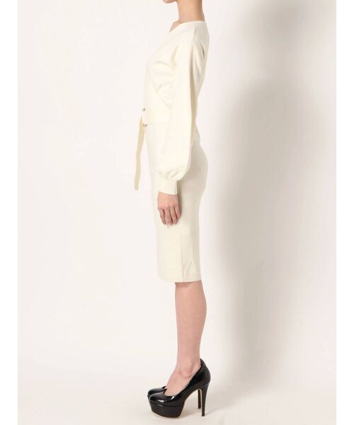 RESEXXY（リゼクシー）の「カシュクールニットワンピース（ワンピース・レディース・ブラック/ブラウン/ピンク/オフホワイト・FREE）」の21枚目の写真