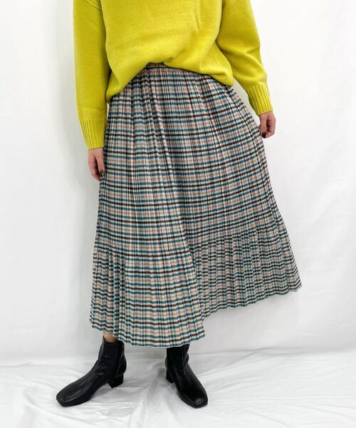 fredy repit(フレディレピ)の「チェックプリーツロングスカート(スカート・レディース・ベージュ系その他/グリーン系その他・36/38)」の2枚目の写真