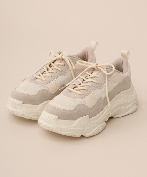 one after another NICE CLAUP（ワンアフターアナザーナイスクラップ）の「厚底スニーカー（スニーカー・レディース・ベージュ/オフホワイト/ピンク系その他・SMALL/MEDIUM/LARGE）」の3枚目の写真
