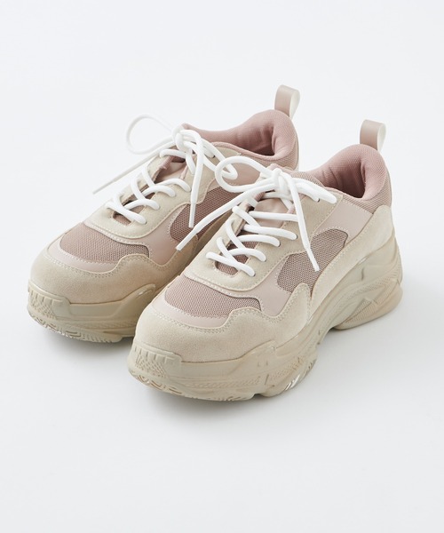 one after another NICE CLAUP（ワンアフターアナザーナイスクラップ）の「厚底スニーカー（スニーカー・レディース・ベージュ/オフホワイト/ピンク系その他・SMALL/MEDIUM/LARGE）」の4枚目の写真
