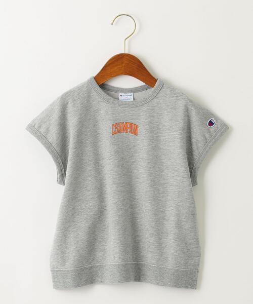 Champion(チャンピオン)の「【キッズ】〔別注〕CHAMPION(チャンピオン)ワイドスウェットプルオーバー(Tシャツ/カットソー・キッズ・グレー/オフホワイト・100cm/120cm/130cm/110cm)」の2枚目の写真