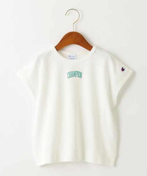 Champion(チャンピオン)の「【キッズ】〔別注〕CHAMPION(チャンピオン)ワイドスウェットプルオーバー(Tシャツ/カットソー・キッズ・グレー/オフホワイト・100cm/120cm/130cm/110cm)」の1枚目の写真