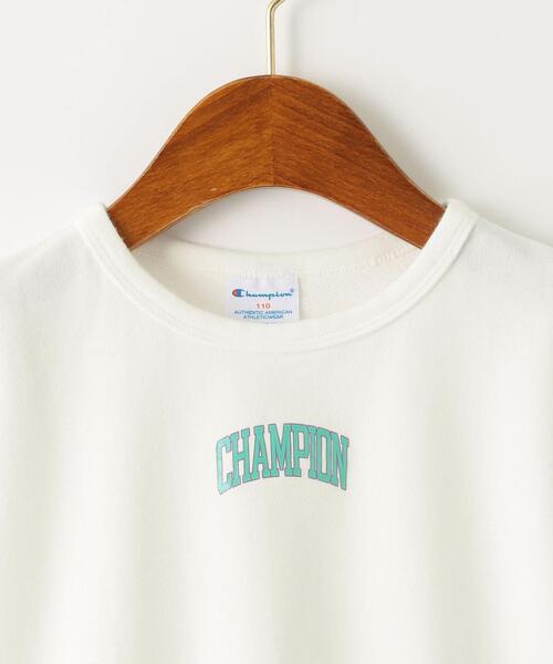 Champion(チャンピオン)の「【キッズ】〔別注〕CHAMPION(チャンピオン)ワイドスウェットプルオーバー(Tシャツ/カットソー・キッズ・グレー/オフホワイト・100cm/120cm/130cm/110cm)」の4枚目の写真
