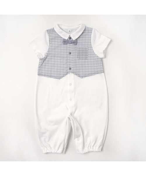 10mois（ディモワ）の「【10moisディモワ】 おめかし半袖2wayドレス（ロンパース・キッズ・ホワイト/グレー・50-70cm）」の8枚目の写真