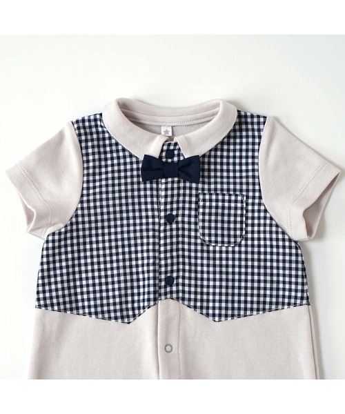 10mois（ディモワ）の「【10moisディモワ】 おめかし半袖2wayドレス（ロンパース・キッズ・ホワイト/グレー・50-70cm）」の3枚目の写真