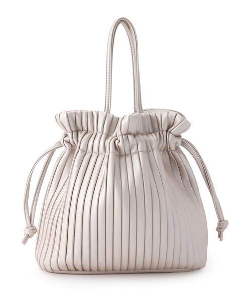 pink adobe(ピンクアドベ)の「◆【2WAY】プリーツ巾着バッグ(ショルダーバッグ・レディース・アイボリー/シルバー/ゴールド/ブラック/サックスブルー・00)」の5枚目の写真