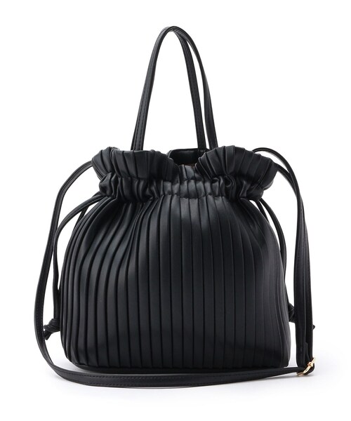 pink adobe(ピンクアドベ)の「◆【2WAY】プリーツ巾着バッグ(ショルダーバッグ・レディース・アイボリー/シルバー/ゴールド/ブラック/サックスブルー・00)」の8枚目の写真