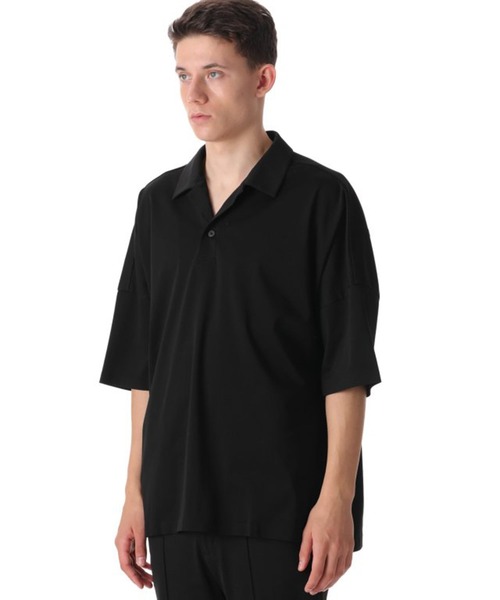 ATTACHMENT(アタッチメント)の「ショートスリーブビッグポロ/TA/CO MIX WARP KNITTING S/S BIG POLO(ポロシャツ・メンズ・ブラック/カーキ・1/2)」の4枚目の写真
