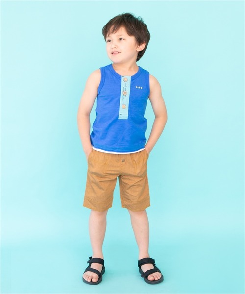RAGMART(ラグマート)の「スラブ天竺タンクトップ(Tシャツ/カットソー・キッズ・グリーン/ブルー・120cm/130cm/100cm/110cm)」の3枚目の写真