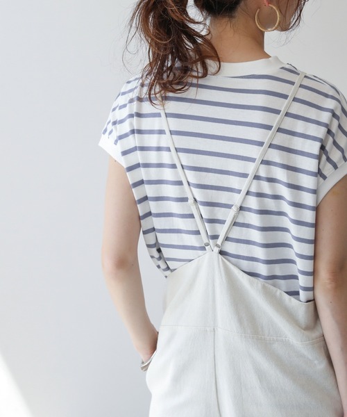 frames RAY CASSIN（フレームスレイカズン）の「【ZOZO限定】コットンリネンオールインワン（つなぎ/オールインワン・レディース・ブルー/オフホワイト/スミクロ・FREE）」の9枚目の写真