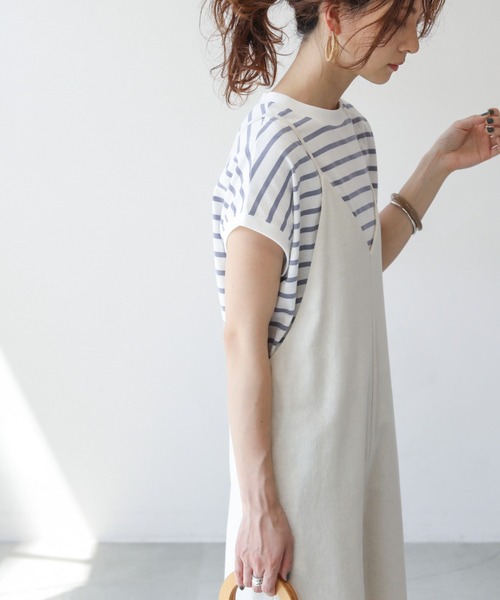 frames RAY CASSIN（フレームスレイカズン）の「【ZOZO限定】コットンリネンオールインワン（つなぎ/オールインワン・レディース・ブルー/オフホワイト/スミクロ・FREE）」の10枚目の写真