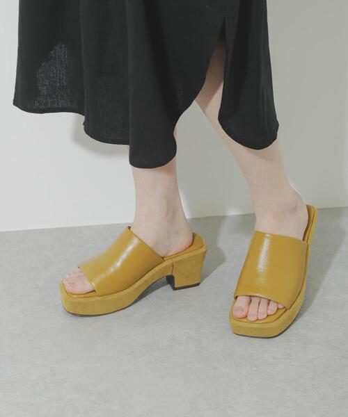 SENSE OF PLACE by URBAN RESEARCH(センスオブプレイスバイアーバンリサーチ)の「クッションソールサボサンダル(その他シューズ・レディース・ブラック/イエロー/ライトブラウン・LARGE/MEDIUM/SMALL)」の3枚目の写真