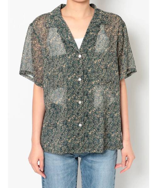 Ungrid - 新品Ungridフラワーハーフスリーブシャツ♡ Ungrid（アングリッド）の「シアーフラワーハーフスリーブシャツ