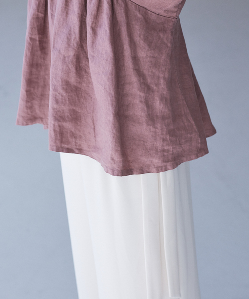 qualite(カリテ)の「【WEB・一部店舗限定】リネンボリュームブラウス(シャツ/ブラウス・レディース・ベージュ/ネイビー/イエロー/ライラック・フリー)」の10枚目の写真