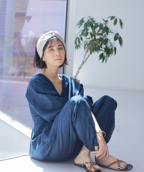 qualite(カリテ)の「【WEB・一部店舗限定】リネンボリュームブラウス(シャツ/ブラウス・レディース・ベージュ/ネイビー/イエロー/ライラック・フリー)」の20枚目の写真