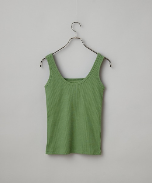 CIAOPANIC(チャオパニック)の「パット付きスクエアタンクトップ(タンクトップ・レディース・チャコールグレー/ラベンダー/グリーン/オフホワイト・FREE)」の10枚目の写真