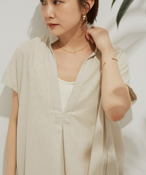 Auntie Rosa Holiday（アンティローザホリデー）の「綿麻カフタンロングワンピース（ワンピース・レディース・ブラック/グリーン/アイボリー・FREE）」の7枚目の写真