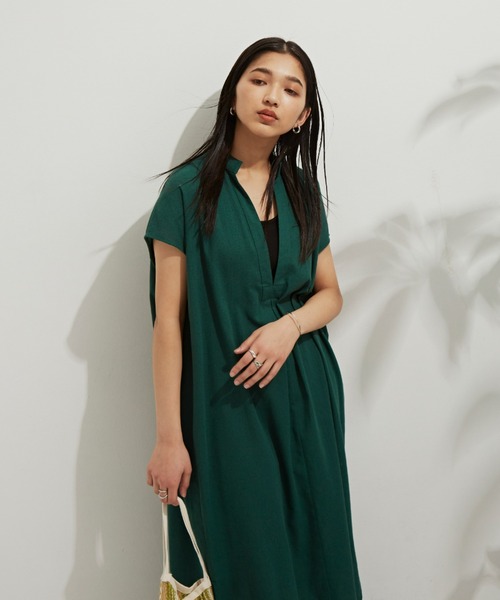 Auntie Rosa Holiday（アンティローザホリデー）の「綿麻カフタンロングワンピース（ワンピース・レディース・ブラック/グリーン/アイボリー・FREE）」の8枚目の写真