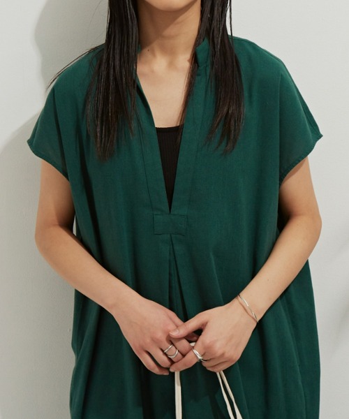 Auntie Rosa Holiday（アンティローザホリデー）の「綿麻カフタンロングワンピース（ワンピース・レディース・ブラック/グリーン/アイボリー・FREE）」の15枚目の写真