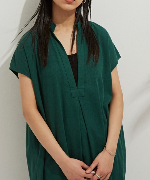 Auntie Rosa Holiday（アンティローザホリデー）の「綿麻カフタンロングワンピース（ワンピース・レディース・ブラック/グリーン/アイボリー・FREE）」の18枚目の写真