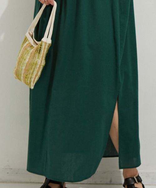 Auntie Rosa Holiday（アンティローザホリデー）の「綿麻カフタンロングワンピース（ワンピース・レディース・ブラック/グリーン/アイボリー・FREE）」の6枚目の写真