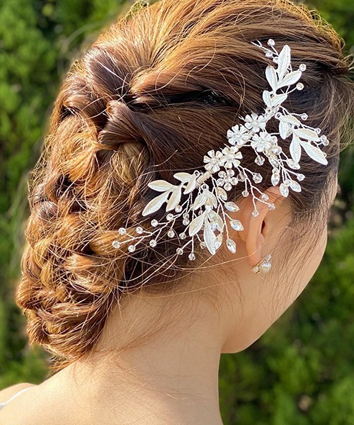 パール ラインストーン ビジューのフラワーモチーフヘアコーム 結婚式 二次会 成人式 同窓会 謝恩会 お呼ばれ対応ヘアアクセサリー ヘアピン Girl ガール のファッション通販 Zozotown