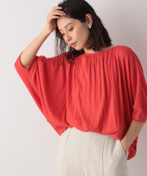 LEPSIM（レプシィム）の「ハリヌキリブドルマンプルオーバー　936283（Tシャツ/カットソー・レディース・ブラック/レッド/グリーン/アイボリー・FREE）」の4枚目の写真