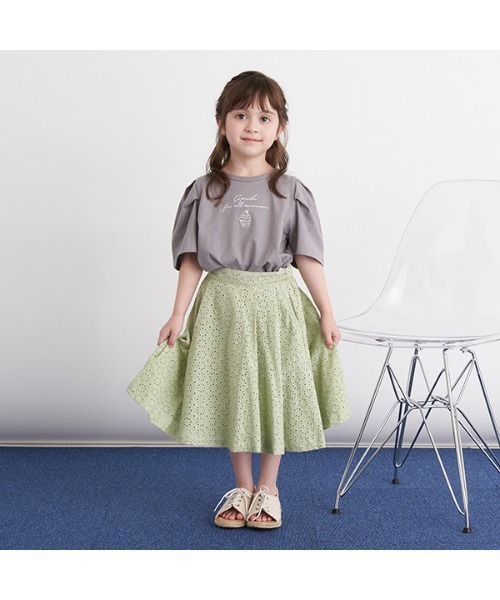 b・ROOM（ビールーム）の「コットンレースタックスカート（スカート・キッズ・オフホワイト/ラベンダー/エメラルド/ピンク・130cm/90cm/110cm/120cm/100cm）」の18枚目の写真