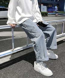 neos | 【neos -addictive design-】ルーズシルエット セミワイド ペインター デニム パンツ(デニムパンツ)