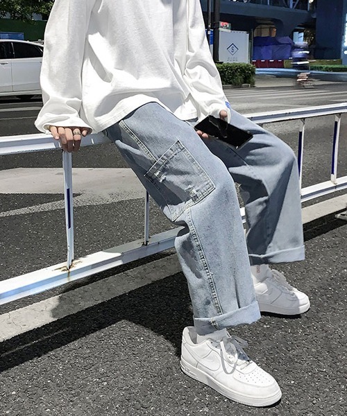 neos（ネオス）の「【neos -addictive design-】ルーズシルエット セミワイド ペインター デニム パンツ（デニムパンツ・メンズ・ブルー/ブラック・LARGE/MEDIUM/X-LARGE）」の2枚目の写真