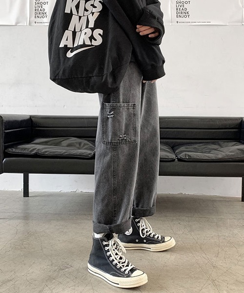 neos（ネオス）の「【neos -addictive design-】ルーズシルエット セミワイド ペインター デニム パンツ（デニムパンツ・メンズ・ブルー/ブラック・LARGE/MEDIUM/X-LARGE）」の3枚目の写真