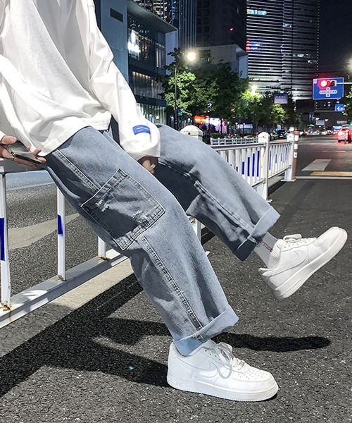 neos（ネオス）の「【neos -addictive design-】ルーズシルエット セミワイド ペインター デニム パンツ（デニムパンツ・メンズ・ブルー/ブラック・LARGE/MEDIUM/X-LARGE）」の15枚目の写真