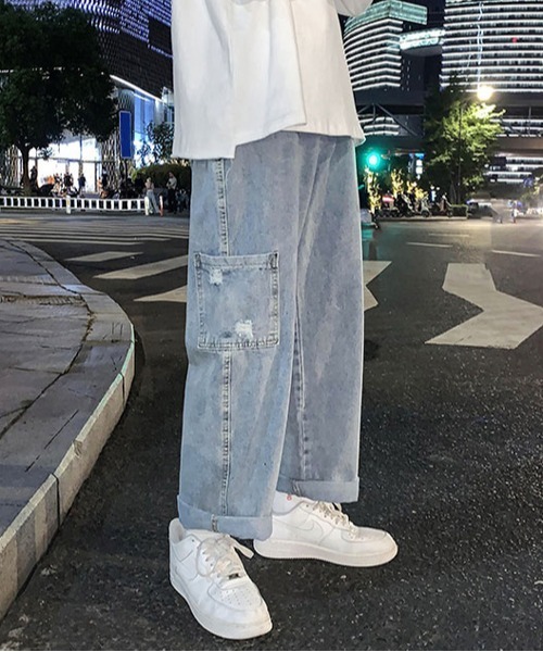 neos（ネオス）の「【neos -addictive design-】ルーズシルエット セミワイド ペインター デニム パンツ（デニムパンツ・メンズ・ブルー/ブラック・LARGE/MEDIUM/X-LARGE）」の5枚目の写真