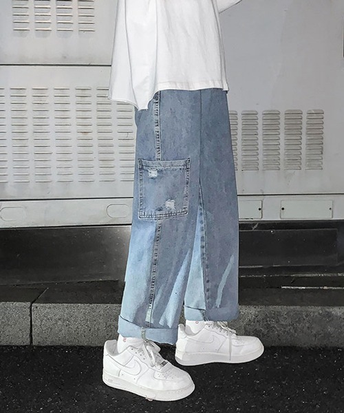 neos（ネオス）の「【neos -addictive design-】ルーズシルエット セミワイド ペインター デニム パンツ（デニムパンツ・メンズ・ブルー/ブラック・LARGE/MEDIUM/X-LARGE）」の4枚目の写真