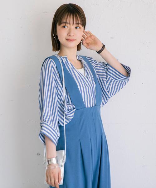 coen（コーエン）の「ポンチサロペット（サロペット/オーバーオール・レディース・ライトブルー/ブラック/ベージュ・MEDIUM/LARGE）」の17枚目の写真