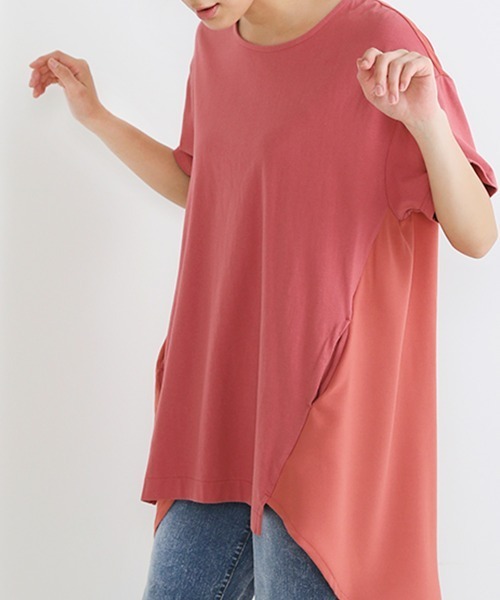 Bou Jeloud（ブージュルード）の「【コットン100】AラインバックスリットTOPS（Tシャツ/カットソー・レディース・ブラック/グレー/オフホワイト・FREE）」の8枚目の写真