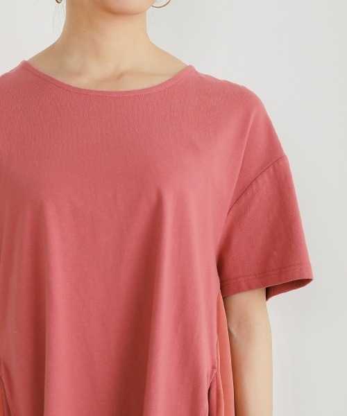 Bou Jeloud（ブージュルード）の「【コットン100】AラインバックスリットTOPS（Tシャツ/カットソー・レディース・ブラック/グレー/オフホワイト・FREE）」の15枚目の写真