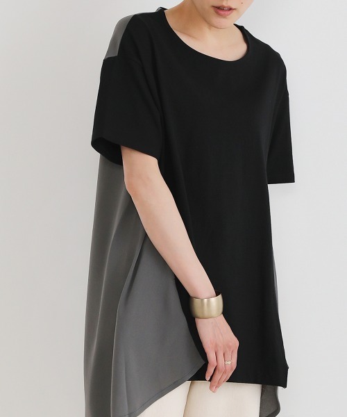 Bou Jeloud（ブージュルード）の「【コットン100】AラインバックスリットTOPS（Tシャツ/カットソー・レディース・ブラック/グレー/オフホワイト・FREE）」の19枚目の写真