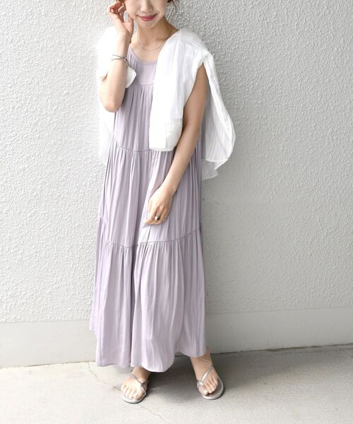 セール Ships Any ギャザー ティアード フレンチスリーブ ワンピース ウォッシャブル ワンピース Ships Any シップス エニィ のファッション通販 Zozotown