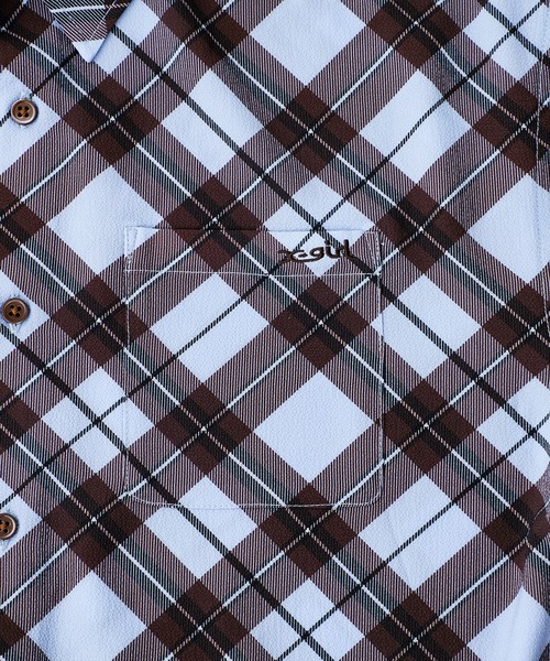 X-girl（エックスガール）の「DIAMOND PLAID SHIRT（シャツ/ブラウス・レディース・ライトグリーン/ライトブルー/ブラック・S/M）」の17枚目の写真