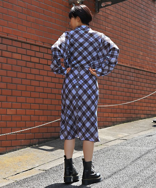 X-girl（エックスガール）の「DIAMOND PLAID SHIRT（シャツ/ブラウス・レディース・ライトグリーン/ライトブルー/ブラック・S/M）」の11枚目の写真