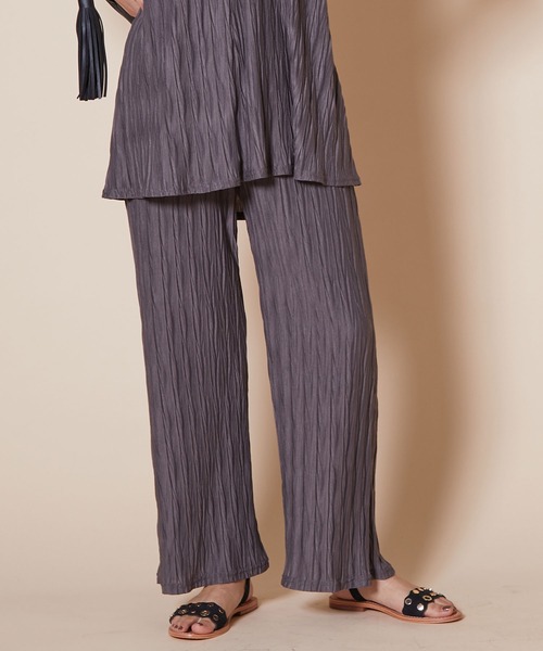 JETSET SOLO PLUS (ジェットセットソロプラス)の「ランダムワッシャー リラックスパンツ(その他パンツ・レディース・ブラック/モカ・FREE)」の1枚目の写真