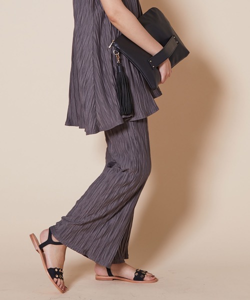 JETSET SOLO PLUS (ジェットセットソロプラス)の「ランダムワッシャー リラックスパンツ(その他パンツ・レディース・ブラック/モカ・FREE)」の9枚目の写真