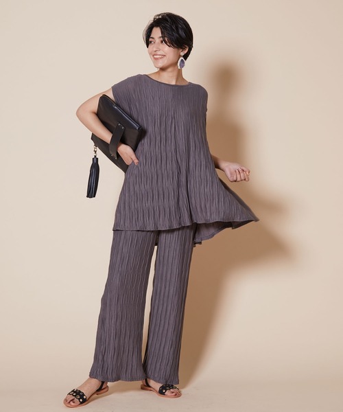 JETSET SOLO PLUS (ジェットセットソロプラス)の「ランダムワッシャー リラックスパンツ(その他パンツ・レディース・ブラック/モカ・FREE)」の11枚目の写真