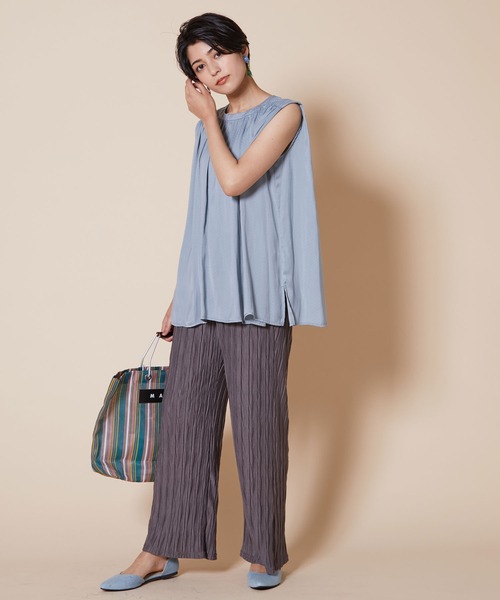 JETSET SOLO PLUS (ジェットセットソロプラス)の「ランダムワッシャー リラックスパンツ(その他パンツ・レディース・ブラック/モカ・FREE)」の6枚目の写真