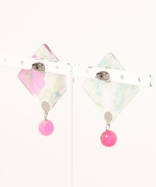 tone(トーン)の「【joesstyle】*Glass Pierce* リバティとアゲートピアス(MA)(ピアス(両耳用)・レディース・マルチ・FREE)」の2枚目の写真