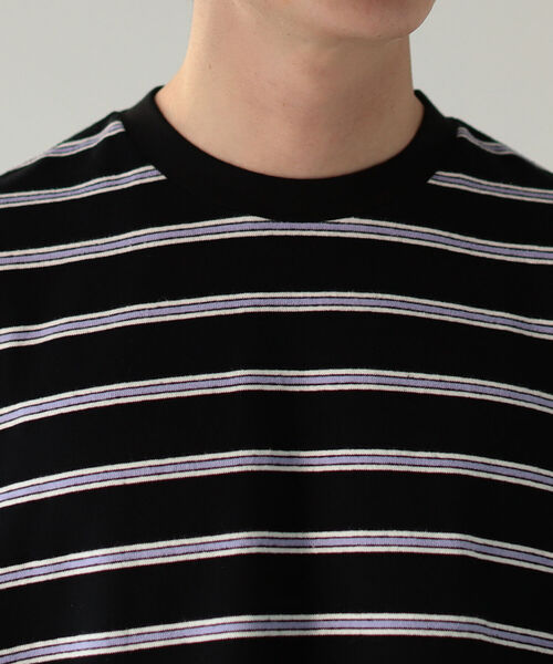 BeAMS DOT（ビームスドット）の「【WEB限定】BeAMS DOT / マルチボーダー オーバーTシャツ（Tシャツ/カットソー・メンズ・ブラック/グレー・MEDIUM/LARGE）」の9枚目の写真